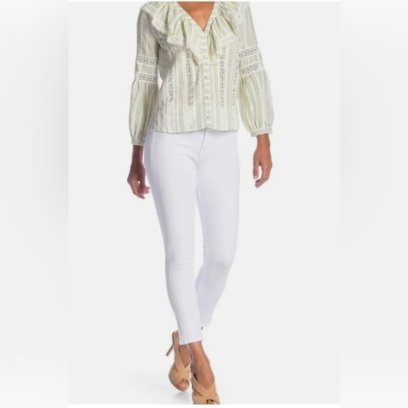 Veronica Beard white Kate 20 inch Cropped skinny jeans size 26